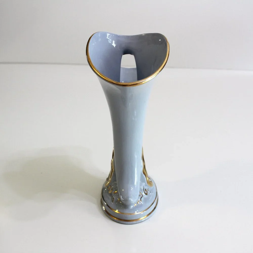 Princeton Vintage 1940's Double Vase Blue Gold